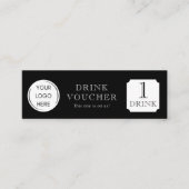 Carte De Visite Mini Simple BON DE BOISSON Logo d'entreprise (Devant)