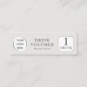 Carte De Visite Mini Simple BON DE BOISSON Logo d'entreprise (Devant)