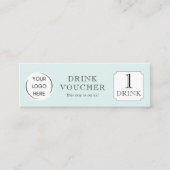 Carte De Visite Mini Simple BON DE BOISSON Logo d'entreprise (Devant)