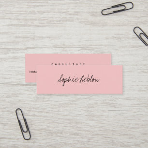 Carte De Visite Mini Simple Calligraphie Elegant Blush Consultant