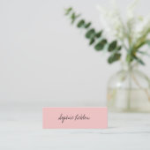 Carte De Visite Mini Simple Calligraphie Elegant Blush Consultant (Debout devant)