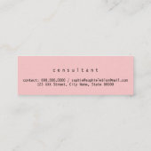 Carte De Visite Mini Simple Calligraphie Elegant Blush Consultant (Dos)