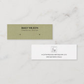 CARTE DE VISITE MINI SIMPLE CHIC KRAFT RUSTIC STUD EARRÊT AFFICHER LOGO (Devant / Derrière)