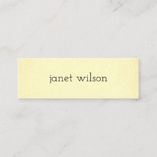 Carte De Visite Mini simple chic minimaliste texture jaune