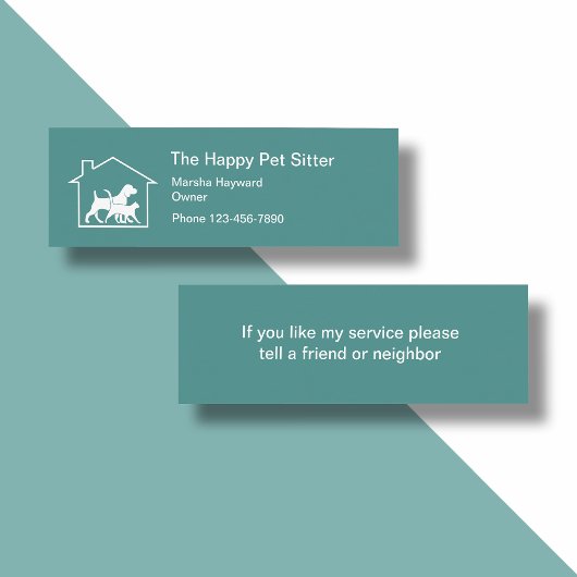 Carte De Visite Mini Simple Compact Par Garde d'Animaux