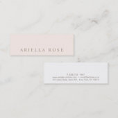 Carte De Visite Mini Simple élégance Blush Pink Professionnel (Devant / Derrière)
