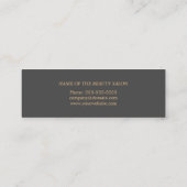 Carte De Visite Mini Simple Élégant Chic Faux foncé Gold Hair Styliste (Dos)