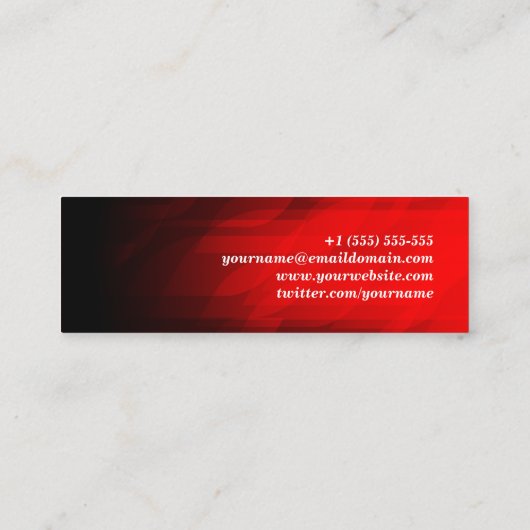 Carte De Visite Mini Simple et moderne rouge foncé (Dos)