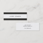 Carte De Visite Mini Simple Gras noir et blanc Gras Gris Style (Devant / Derrière)