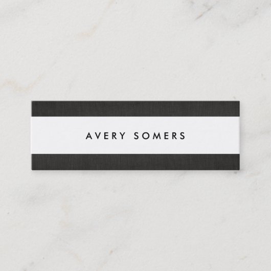 Carte De Visite Mini Simple Gras noir et blanc Gras Gris Style (Devant)