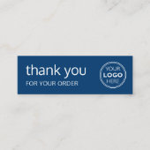 Carte De Visite Mini Simple Logo de remerciement Marque Moderne Navy (Devant)