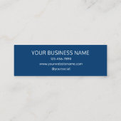 Carte De Visite Mini Simple Logo de remerciement Marque Moderne Navy (Dos)
