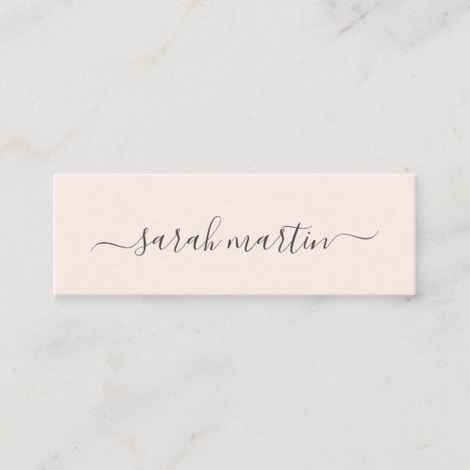 Carte De Visite Mini Simple Modern Beauty Salon Blush Pink Elegant (Devant)