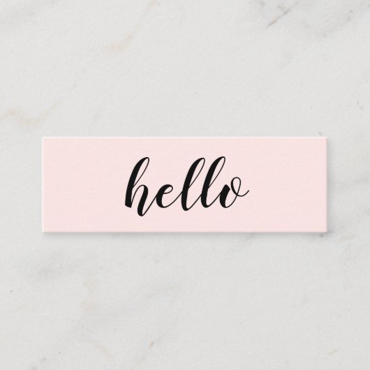 Carte De Visite Mini Simple moderne Blush Rose Hello QR Code (Devant)
