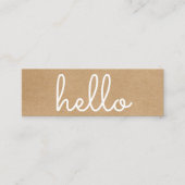 Carte De Visite Mini Simple Moderne Bonjour Kraft Rustique (Devant)