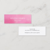 Carte De Visite Mini Simple Moderne Candy Rose Pailleté (Devant / Derrière)