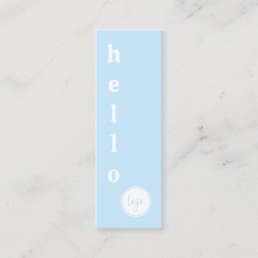 CARTE DE VISITE MINI SIMPLE MODERNE GRAND SCRIPT D'HELLO PROPRE LOGO BL (Devant)