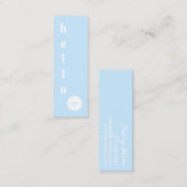 CARTE DE VISITE MINI SIMPLE MODERNE GRAND SCRIPT D'HELLO PROPRE LOGO BL (Devant / Derrière)