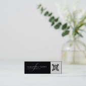 Carte De Visite Mini Simple moderne Gris professionnel QR Monogramme (Debout devant)