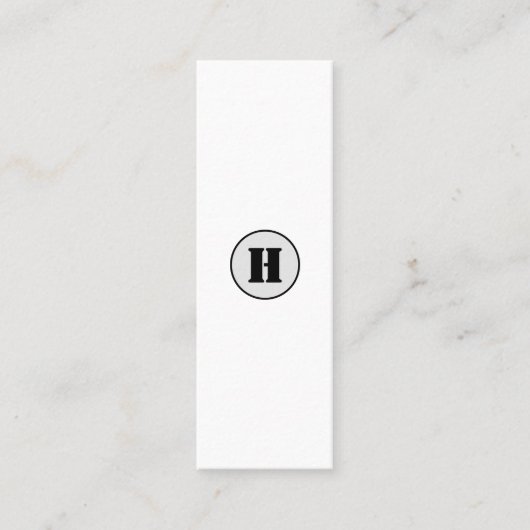 CARTE DE VISITE MINI SIMPLE MODERNE MODERNE MONOGRAM ÉLÉGANT CHIC STYLE (Devant)