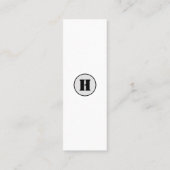 CARTE DE VISITE MINI SIMPLE MODERNE MODERNE MONOGRAM ÉLÉGANT CHIC STYLE (Dos)