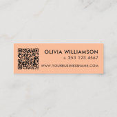 Carte De Visite Mini Simple moderne Pêche Hello QR Code (Dos)