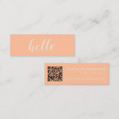 Carte De Visite Mini Simple moderne Pêche Hello QR Code (Devant / Derrière)