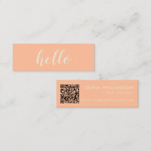 Carte De Visite Mini Simple moderne Pêche Hello QR Code