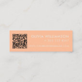 Carte De Visite Mini Simple moderne Pêche Hello QR Code (Dos)
