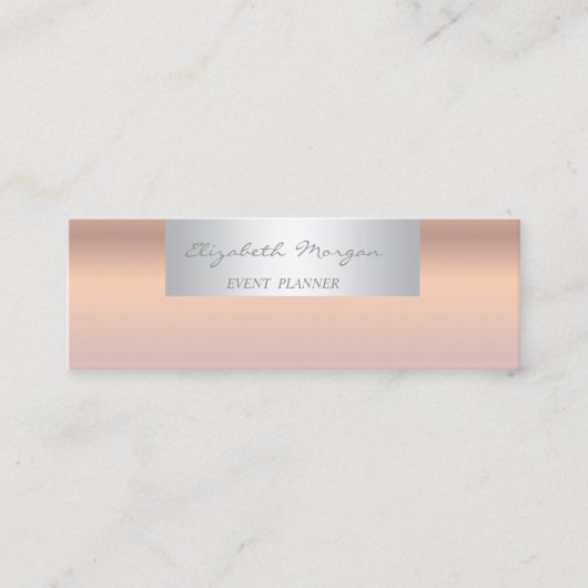 Carte De Visite Mini Simple Moderne Professionnel Rose Gold (Devant)