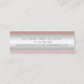 Carte De Visite Mini Simple Moderne Professionnel Rose Gold (Dos)