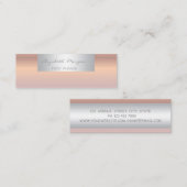 Carte De Visite Mini Simple Moderne Professionnel Rose Gold (Devant / Derrière)