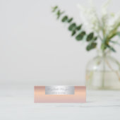 Carte De Visite Mini Simple Moderne Professionnel Rose Gold (Debout devant)