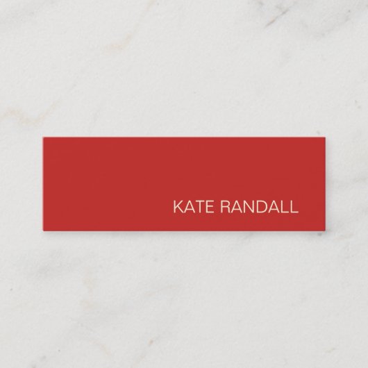 Carte De Visite Mini Simple moderne Red Professional (Devant)