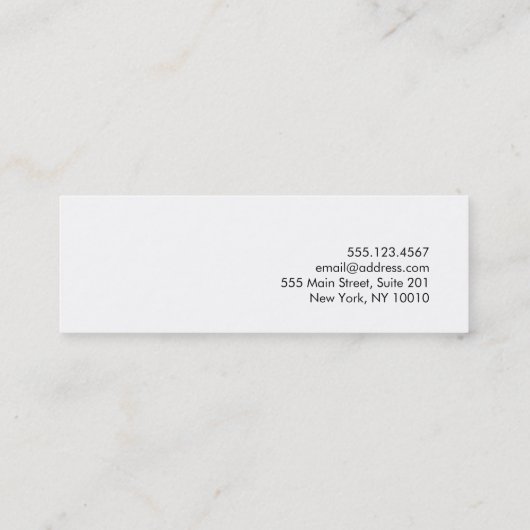 Carte De Visite Mini Simple moderne Red Professional (Dos)