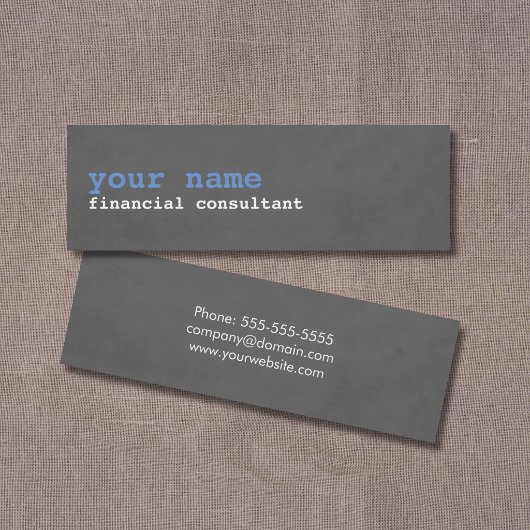 Carte De Visite Mini Simple Moderne Texture Grise Consultant
