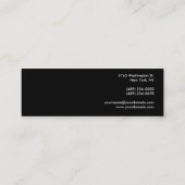 Carte De Visite Mini Simple Noir Moderne Consultant Slim Skinny (Dos)