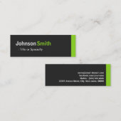 Carte De Visite Mini Simple Noir simple et vert menthe (Devant / Derrière)