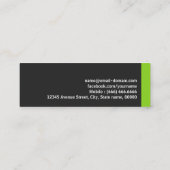 Carte De Visite Mini Simple Noir simple et vert menthe (Dos)