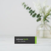 Carte De Visite Mini Simple Noir simple et vert menthe (Debout devant)