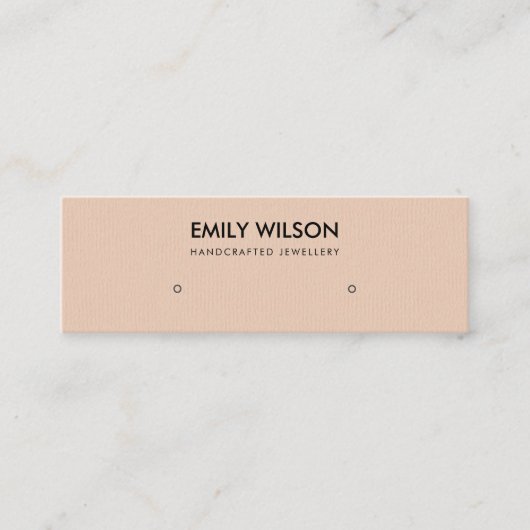 CARTE DE VISITE MINI SIMPLE PEACH PINK KRAFT STUD EARRÊT AFFICHER LOGO (Devant)