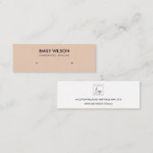 CARTE DE VISITE MINI SIMPLE PEACH PINK KRAFT STUD EARRÊT AFFICHER LOGO (Devant / Derrière)