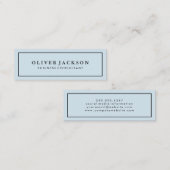 Carte De Visite Mini Simple Professionnel Bleu Bordure Blanche Minimali (Devant / Derrière)
