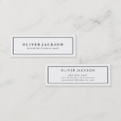 Carte De Visite Mini Simple Professionnel Bordure Noire Blanc Minimalis (Devant / Derrière)