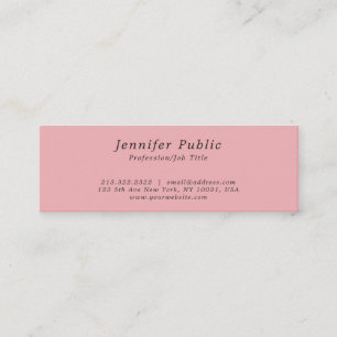 Carte De Visite Mini Simple professionnel minimaliste Élégant rose