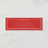Carte De Visite Mini Simple Professionnel Rouge Blanc Bordure Minimalis (Dos)