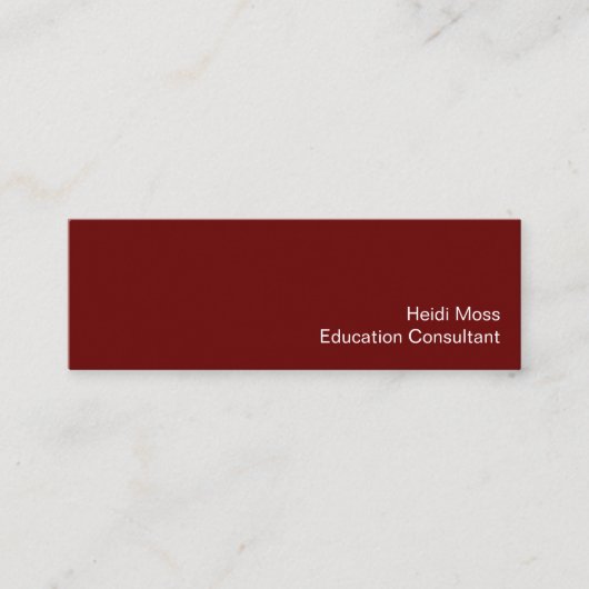 Carte De Visite Mini Simple Red Minimalist Education Consultant (Devant)