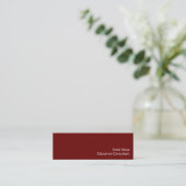 Carte De Visite Mini Simple Red Minimalist Education Consultant (Debout devant)