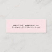 Carte De Visite Mini Simple Rose Hello Clean Minimal (Dos)