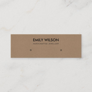 CARTE DE VISITE MINI SIMPLE RUST BROWN KRAFT STUD EARRY LOGO